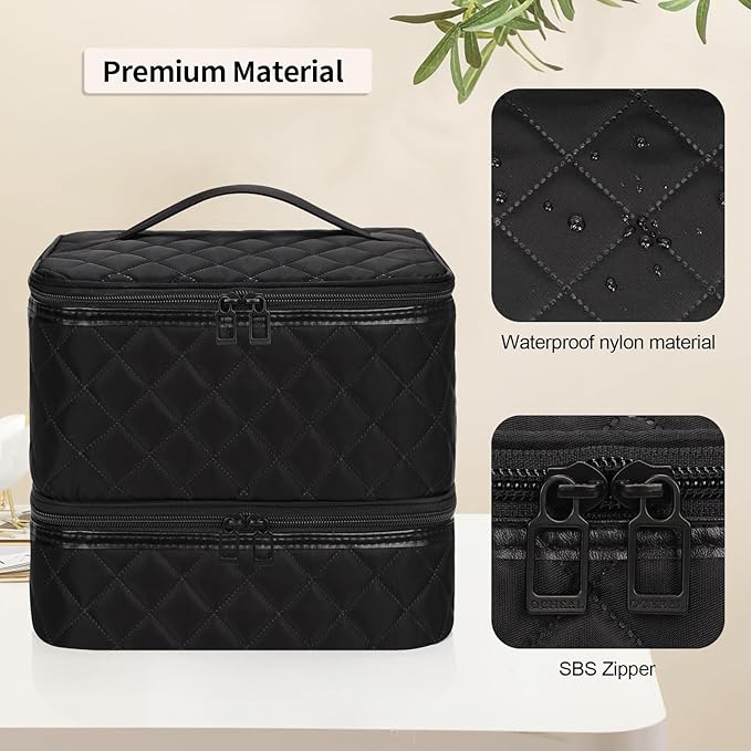 Ethereal Nail Polish Organizer Case Holds 30+ Bottles (15ml/0.5 fl.oz) Nail Lamp, Gel Polish Travel Case Bag for Nail Suppiles, Gift for Manicurist, Girls