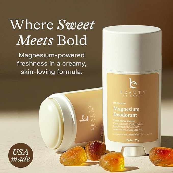 Natural Deodorant for Women - Aluminum & Baking Soda Free, USA Made for Long-Lasting Odor Protection, Made with 55% Organic Ingredients, Kid & Sensitive Skin Safe Magnesium Deodorant