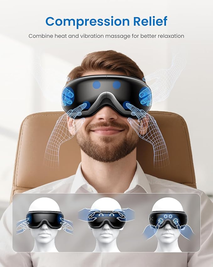 RENPHO Eyeris 1 Eye Massager with Heat, FSA Eligible HSA, Christmas Birthday Gifts for Women Men Mom Dad Her Him, Eye Mask for Migraine, Smart Sleep Mask for Dry Eyes Relax, Reduce Strain