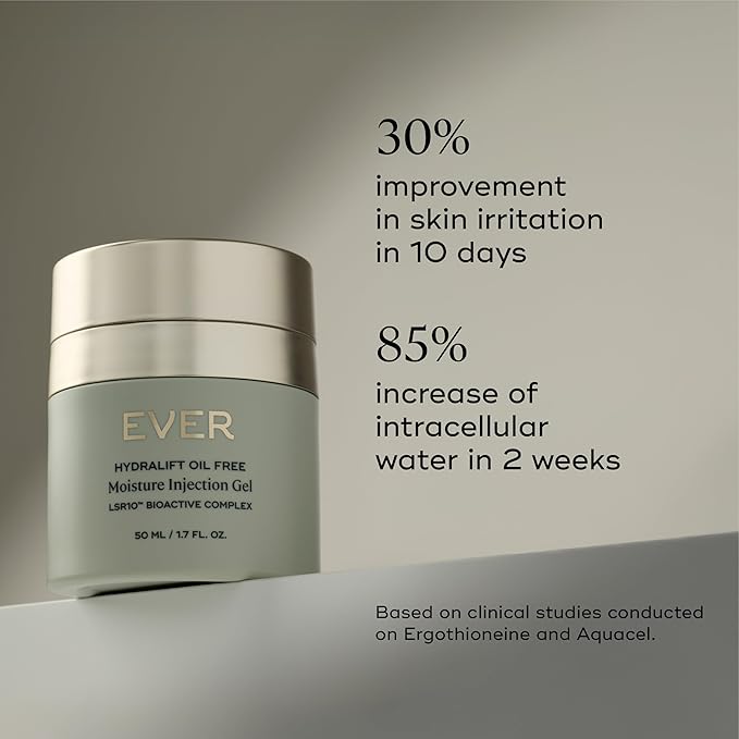 EVER Oil-Free Overnight Renewal Face Cream for Oily Skin – Bakuchiol, Hyaluronic Acid & LSR10™ Peptides to Smooth Fine Lines, Restore Elasticity, Non-Comedogenic Moisturizer - 1.7 fl oz