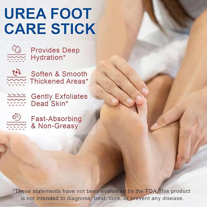 2PCS Urea Cream Stick 60% plus 2% Salicylic Acid, Urea Foot Cream for Dry Cracked Heels, Foot Lotion Stick for Rough Thick Dry & Cracked Skin, Maximum Strength Moisturizer,Foot Moisturiser
