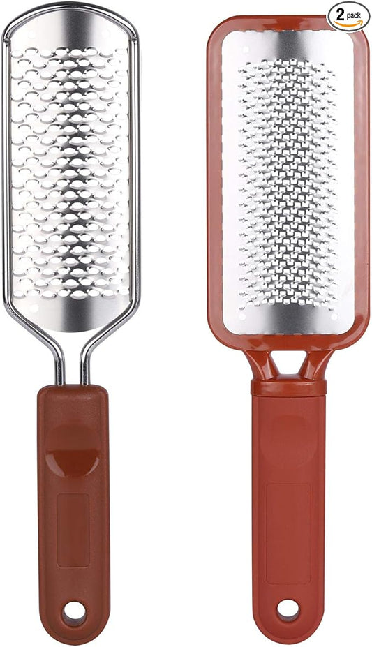 2 Pieces Colossal Foot Rasp Foot Files Callus Remover Foot Scrubber, Stainless Steel Feet Grater Heel File Foot Pedicure Tools for Dry Cracked Heels
