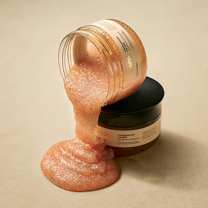 Nativa SPA by O Boticário Madagascar Vanilla Exfoliating Body Scrub, Hydrating & Anti Aging Gentle Exfoliator, 7 Ounce