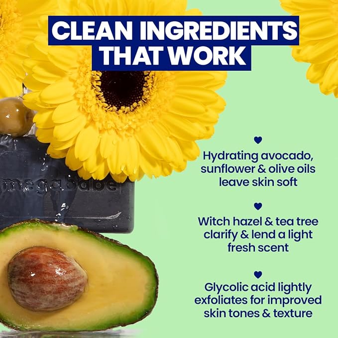 Megababe Underarm Bar Soap - Space Bar | With Detoxifying Charcoal for Odor Control | 4.5 oz - 3 Pack