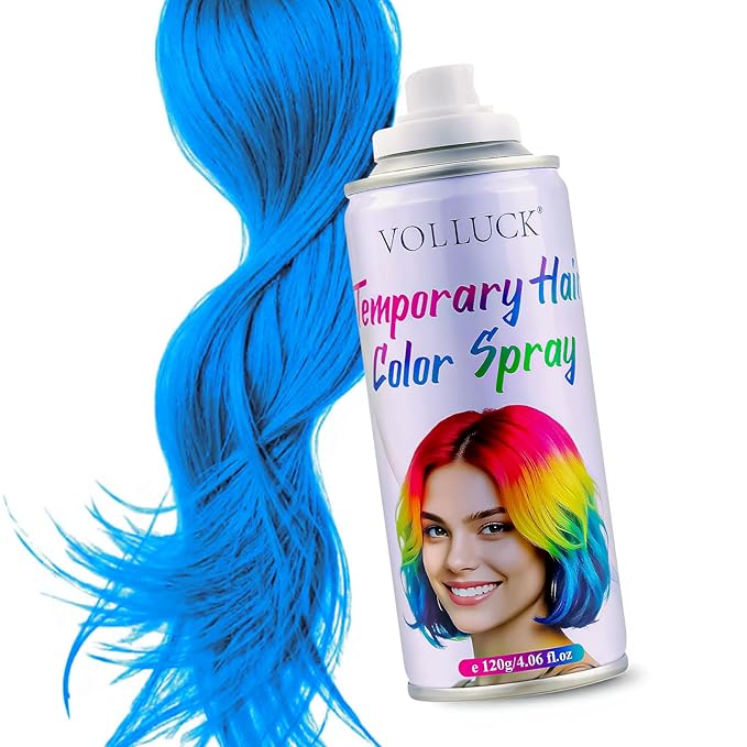 Hair Color Spray, Temporary Hair Dye for Women & Men, Vibrant Colors Hair Wax Gray Hair Cover for Party, Halloween, Cosplay (Blue, 120 ML)