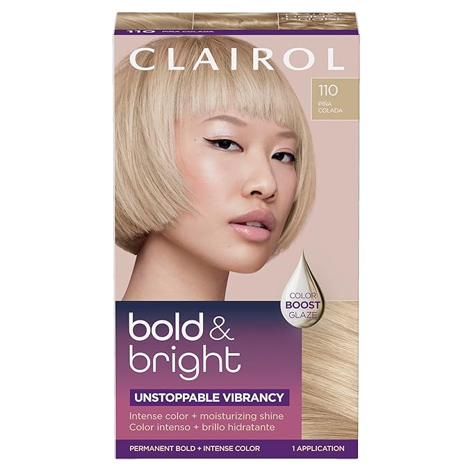 Clairol Bold & Bright Permanent Hair Dye, 110 Piña Colada Hair Color, Pack of 1