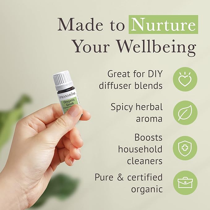 Pranarom - Oregano Essential Oil (5ml) - 100% Pure Natural Therapeutic Grade Essential Oil for Diffusing and Cleaning | USDA and ECOCERT Certified Organic