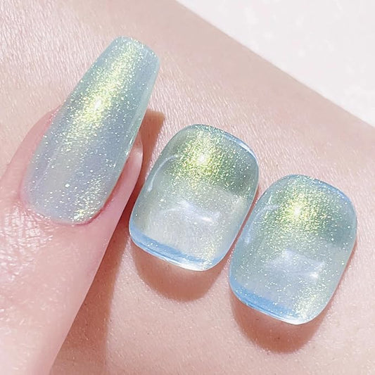 Born Pretty Jelly Gel Nail Polish Jelly Glitter Blue Gel Polish Shimmer Blue Natural Translucent Soak Off Gel Polish Nail Art DIY 15ML