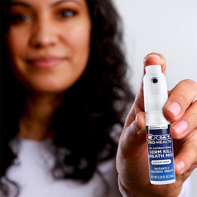 Crest Pro-Health | Portable Alcohol-Free CPC Mist with Clean Mint Flavor | Instant Fresh Breath - 3 Count (0.24oz/7ml) Breath Spray