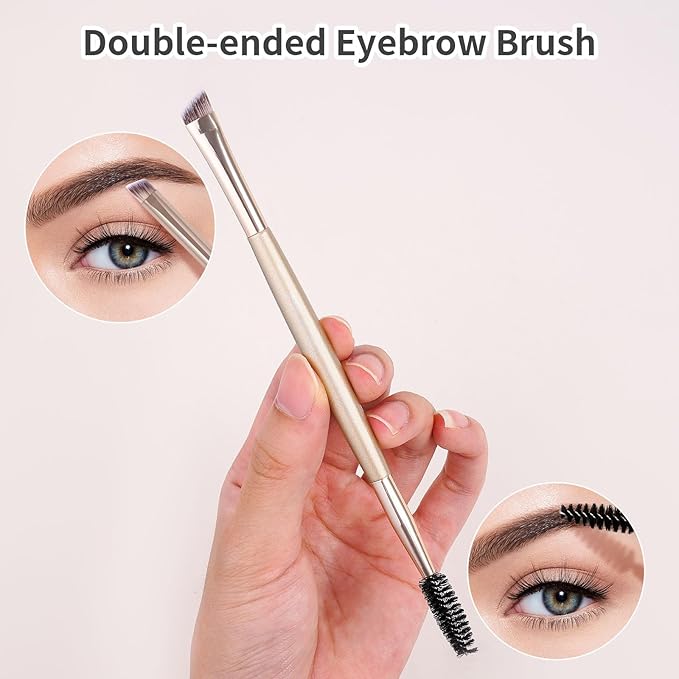 MAANGE Makeup Brushes 16 Pcs Premium Synthetic Makeup Brush Set Foundation Brush for Liquid Powder Concealer Precision Eyeshadows Blending (Gold)