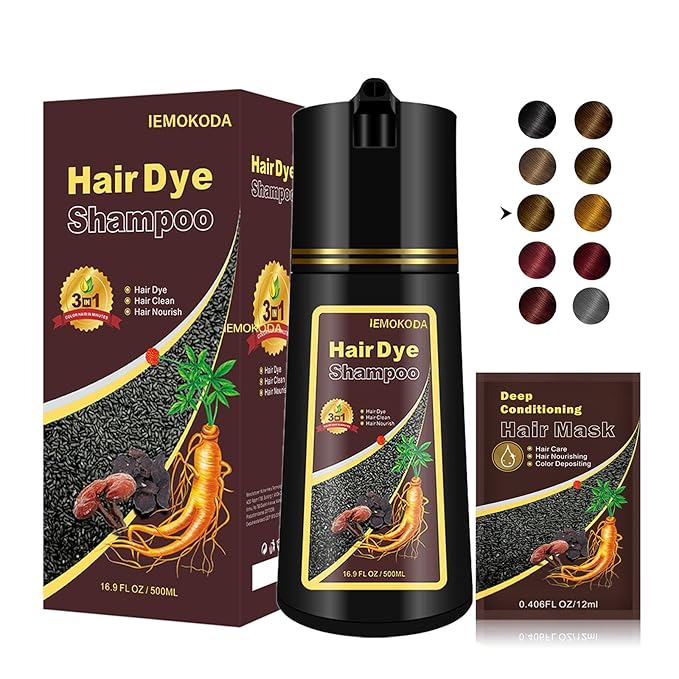 Brown Hair Dye Shampoo 3 in 1, Semi-Permanent Brown Hair Dye, Works in Minutes, Instant Hair Color Shampoo for Women Men, Champu Para Pintar el Cabello, Champu Para Canas, Easy to Use 16.90 Fl Oz