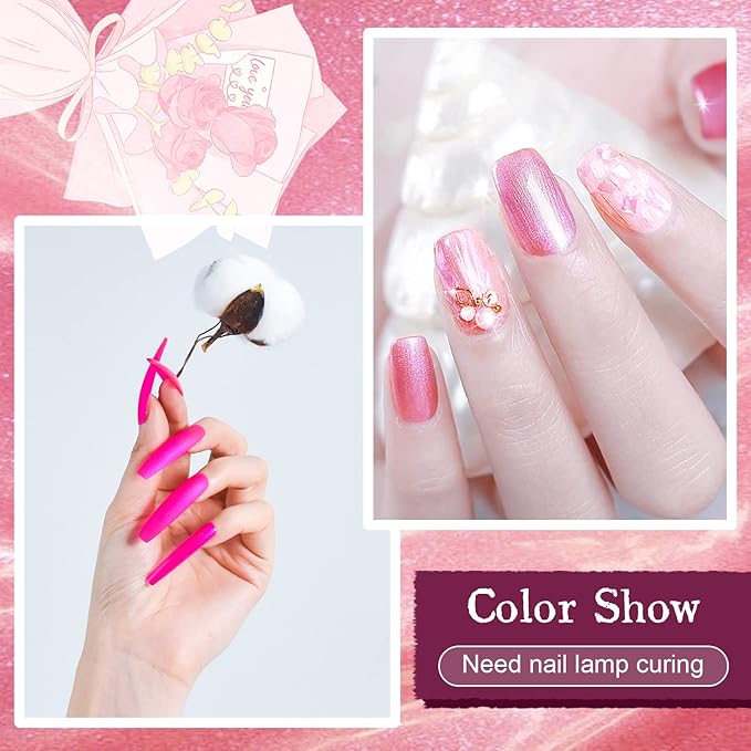 JODSONE Gel Nail Polish Starter Set Ribbon Glitter Summer Light Winter Dark Glossy 36-Piece Multi-color Gel Nail Polish Set