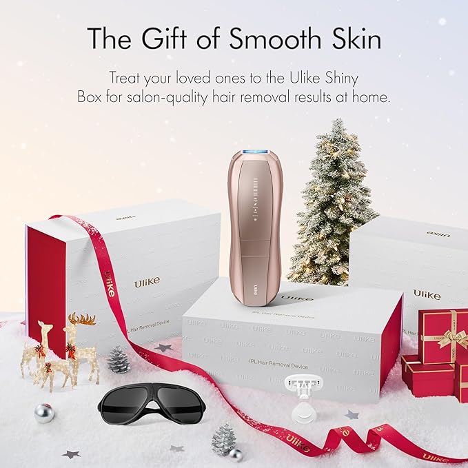 Ulike Laser Hair Removal Air 10 IPL Holiday Gift for Women and Men, 65°F Ice-Cooling Contact, Dual Lights, Skin Sensor & USHR Mode* for Nearly Painless, Effective & Long-Lasting Hair Removal from Home
