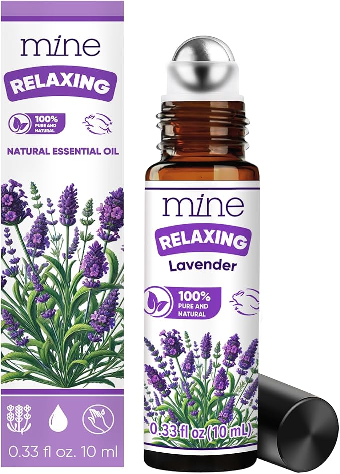 Mine Lavender Essential Oil Roll On - 100% Pure Natural Lavender Oil for Skin