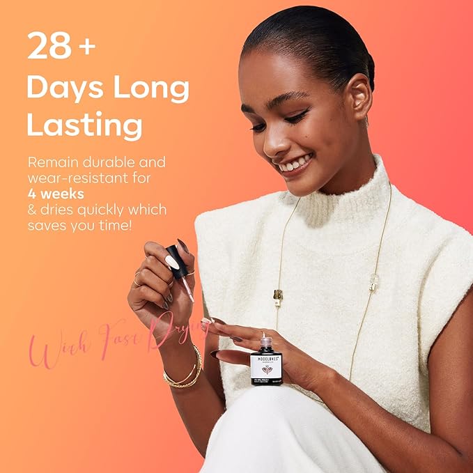 modelones Gel Nail Polish, 15 ML Orange Gel Polish Nude Brown Shimmer Glitter Orange Nail Polish Gel Winter Nails Soak OFF LED Gel Nail Manicure Nail Art Gel DIY Salon