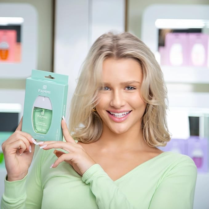 PAMMI Power Mist Hydrating Hand Sanitizer Spray, Portable Travel Size Pocket Hand Sanitizer, Scented Handsanitizer Mini Spray For Car - 600 Sprays (2 Packs (Aloevera, Guava))