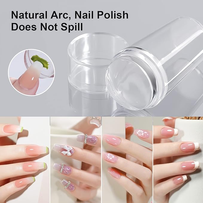 Nail Art Stamper Clear Silicone Nails Stamping Jelly with Scraper Transparent Visible Body DIY Manicure Nail Art Tool A