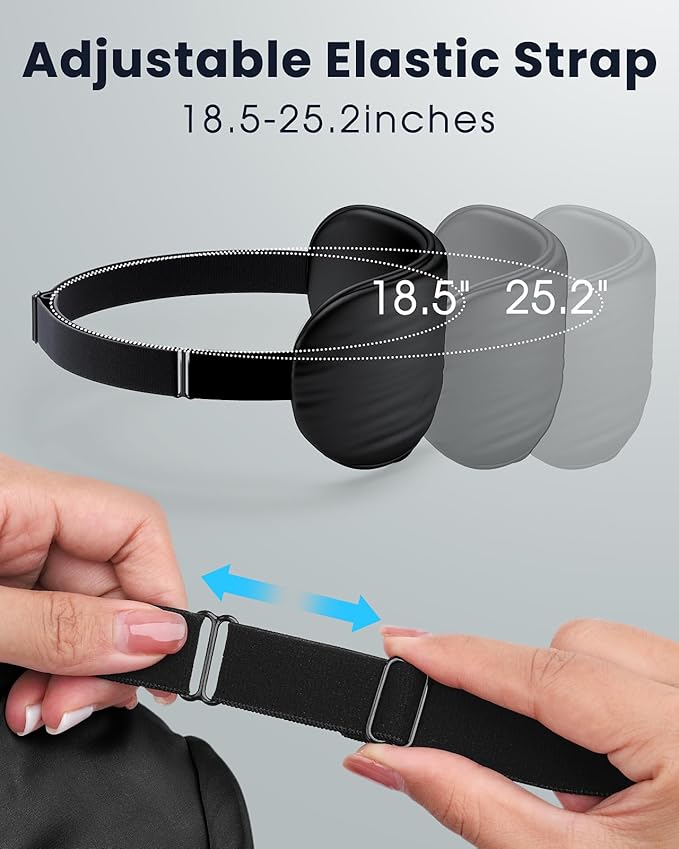 Heated Eye Mask - Cordless Eye Mask for Dry Eyes, Eye Relief, Improved Sleep, Washable Eye Heating pad for Travel and with Replaceable Shell (Black)