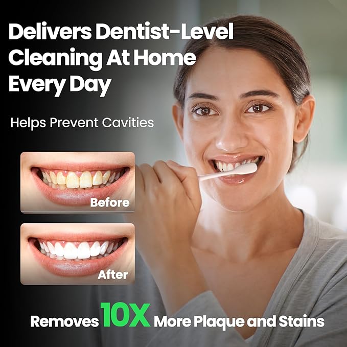 Electric Toothbrush, Marlincare Electric Toothbrush for Adults 180 Days Battery Life Rechargeable with 5 Modes, 48000VPM Motor Smart Timer IPX8, Sonic Toothbrush with 4 Brush Heads & Travel Case, Pink