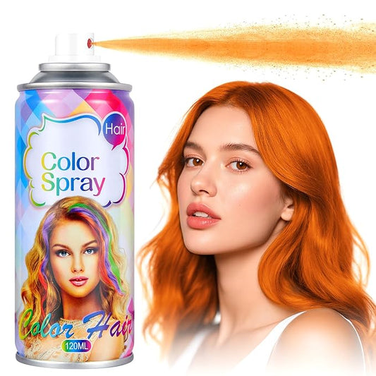 Acomler Temporary Hair Color Spray for Kids Women, Orange Hair Color Spray, Natural Washable Temporary Hair Dye Hair Coloring Wax Pomades for Cosplay, DIY, Christmas, Party, Halloween (Orange, 4.06oz)