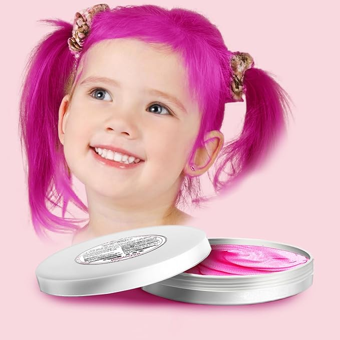 Pink Hair Color Wax, Temporary Hair Color Wax, Temporary Hair Dye for Dark Hair, Washable, Kids, Halloween, Cosplay, Party, Girls