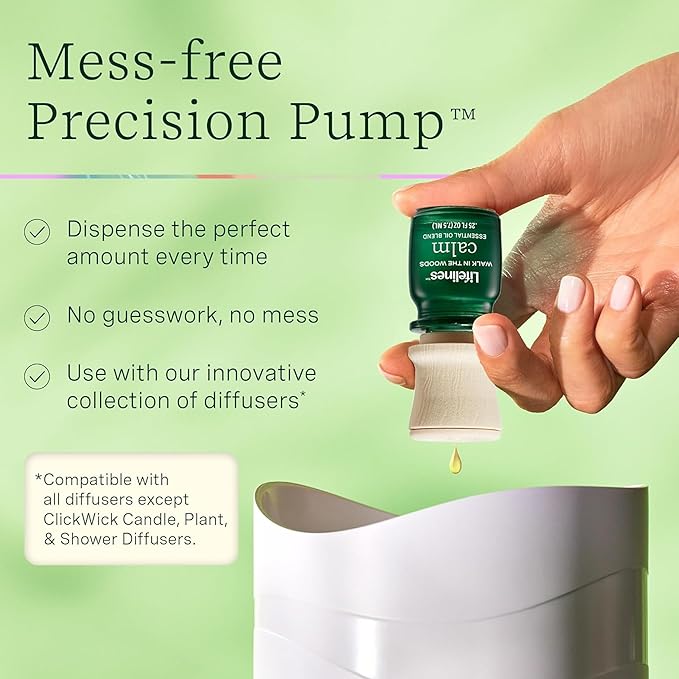 Lifelines Essential Oil Blends, 4-Pack - Blended Essential Oils with Precision Pump for Aromatherapy Diffusers - Long-Lasting Scented Fragrance - Walk in The Woods (Joy, Calm, Focus & Energy)