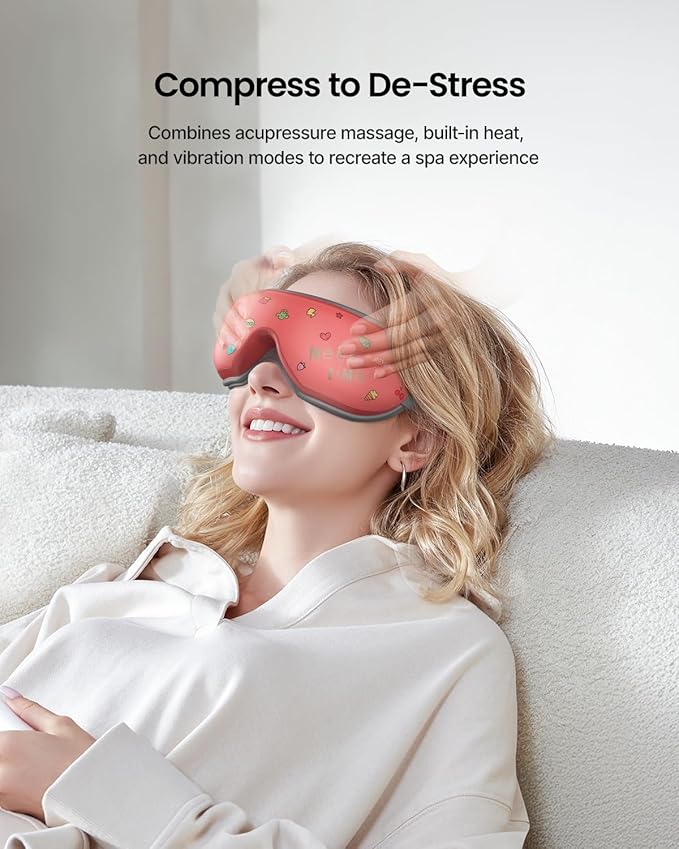 RENPHO Eyeris 1 Eye Massager with Heat, Christmas Birthday Gifts for Women Men Mom Dad Her Him, FSA Eligible HSA Eye Mask for Migraine, Smart Sleep Mask for Dry Eyes Relax, Reduce Strain