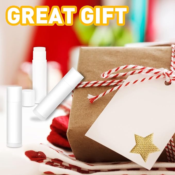 DMSKY 50 Pack Lip Balm Unlabeled, Natural Lip Balms Bulk Blank Tube, Lip Balm for Party Favors and Gift Basket Filling, Wedding or Baby Shower-5 Flavors