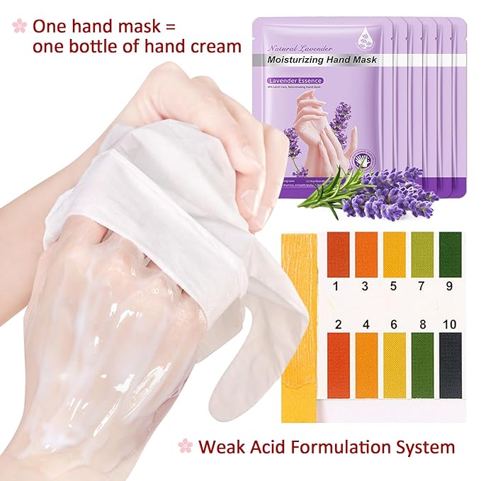 Hand Masks Moisturizing Gloves,6 Pairs Hydrating Hand Peel Masks Gift Set for Dry Cracked Hands Care,Long-lasting and Non-greasy Hand Moisturizer Gloves for Women I