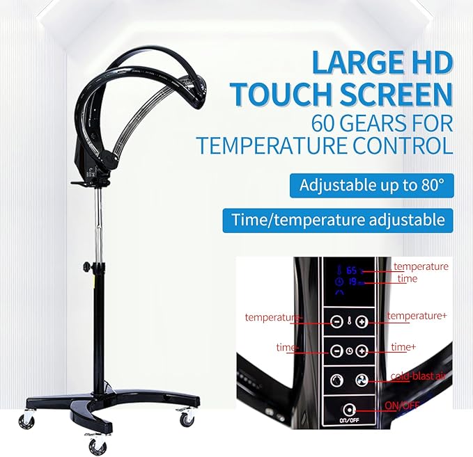 Beauty Salon Hair Processor Professional Stand Hair Steamer Electric Hair Perm Machine Head Massage Color Treatment Salon Styling Tool