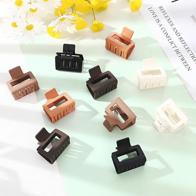 XunYee 100 Pcs Hair Claw Clips Bulk Large Square Jaw Headwear Clips Set for Women Nonslip Rectangle Hair Accessories Clip for Girl Women Gifts Beauty(2'',Classic Colors)