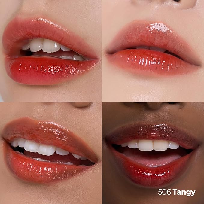 Laka Popping Balloon Lip Stain, 4.5g/0.15oz, Glossy Plumping Lip Tint, Moisturizing, Non-Sticky Texture for All-Day Hydration, Vegan, K-Beauty (#506 Tangy)