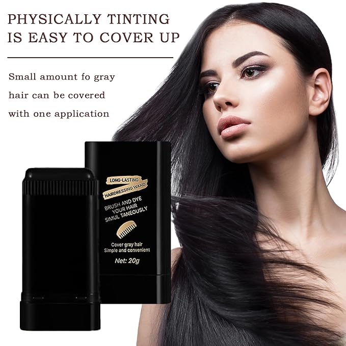 2Pack Safe and Convenient Comb Hair Dye, Portable Hair Dye Comb For Gray Hair Coverage, Waterproof and Sweat-Proof, 2 in 1 Instant Dye, for Women & Men(BLACK)