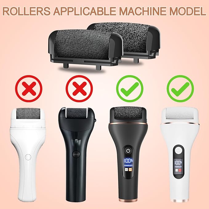 AdamPark Callus Removers 8 Pack Replacement Rollers Heads for Electric Feet File Pedicure Tools, Pedicure Kit Refill Rollers 3 Extra Coarse, 3 Regular Coarse, 2 Fine Coarse Refill Rollers