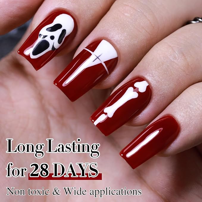 Double Rhythm 15ML Gel Nail Polish Pure Sheer Same Color Same Bottle Soak Off Gel Polish Art Manicure Salon DIY at Home for Women (Dark Red-A1104)