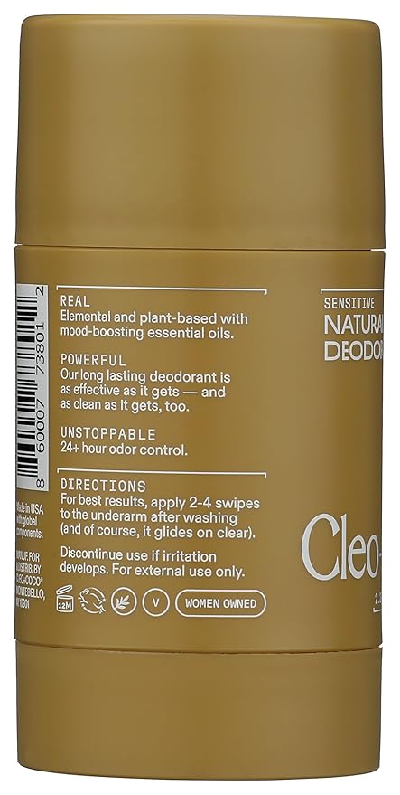 Cleo+Coco Sensitive Deodorant Balm, Vanilla Coconut (2.2 oz), Natural Aluminum Free Deodorant for Women & Men with 5X Odor Fighters, 24+hour Odor Control, Free from Synthetic Fragrance, Vegan