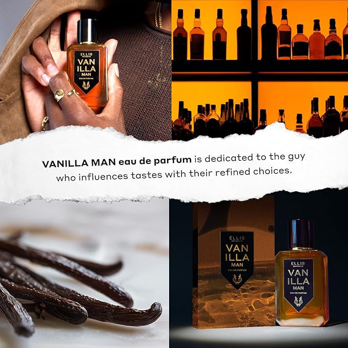 Ellis Brooklyn VANILLA MAN Eau de Parfum for Men 1.7oz / 50ml – Warm Spicy Fragrance with Vanilla Absolute, Bergamot, Clary Sage & Cedarwood – Warm, Rich, Modern Scent