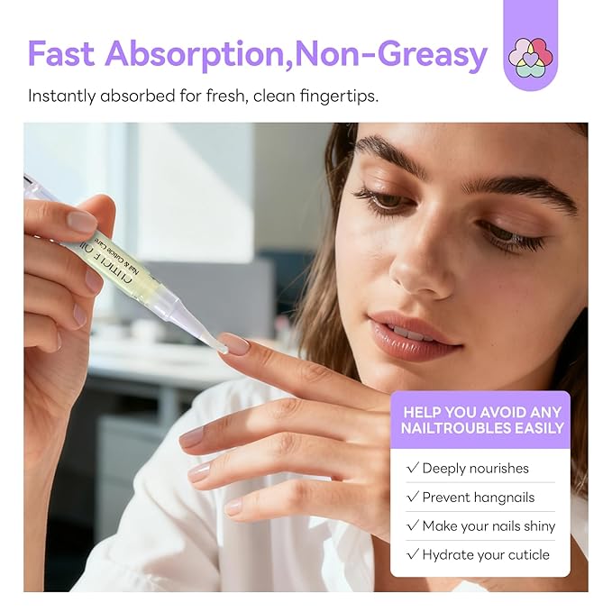 SAVILAND Natural Cuticle Oil Pen: 18 PCS Plant-Based Cuticle Oil for Nails Quick-Absorbing Nail Oil Pen with Vitamin E Deeply Repair Cuticle Softener For Damaged Dry Nails Nourish Skin Nail Care