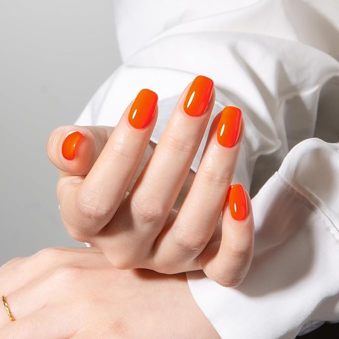 MAYCHAO 15ML Orange Gel Nail Polish 1Pc Bright Orange Gel Polish Soak Off UV LED Nail Lamp Curing Needed for Nail Art Manicure Salon DIY at Home, 0.5 OZ