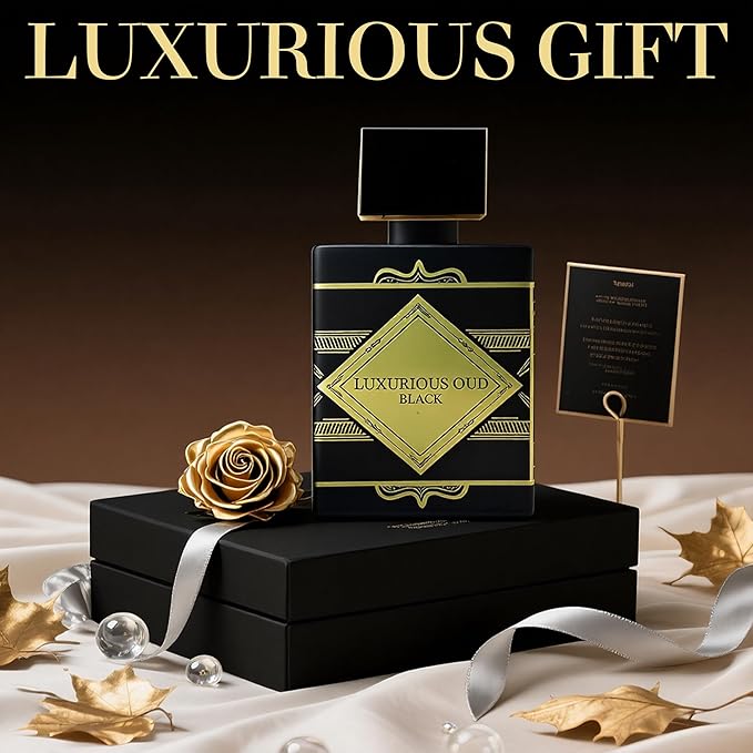 LUXURIOUS OUD BLACK Cologne For Men – Long-Lasting Woody Perfume Oil – Eau de Parfum – 100ml