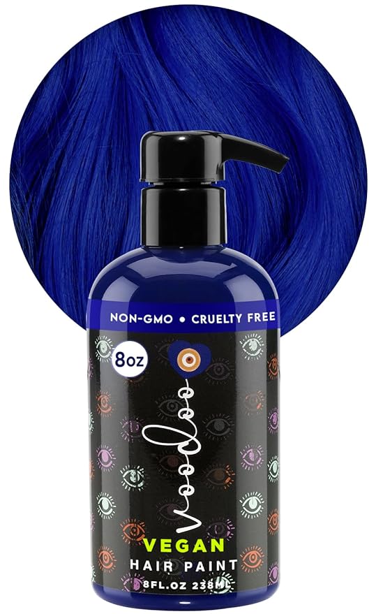 MOEHAIR Semi-Permanent Hair Color | Dark Blue Hair Dye 8 Oz | No Ammonia, Sulfate or Paraben | Vegan & Cruelty-Free | Voodoo Serenity Blue Hair Color | Gentle, Intermixable & Washable | All Hair Types