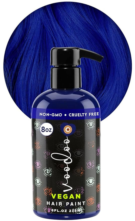 MOEHAIR Semi-Permanent Hair Color | Dark Blue Hair Dye 8 Oz | No Ammonia, Sulfate or Paraben | Vegan & Cruelty-Free | Voodoo Serenity Blue Hair Color | Gentle, Intermixable & Washable | All Hair Types