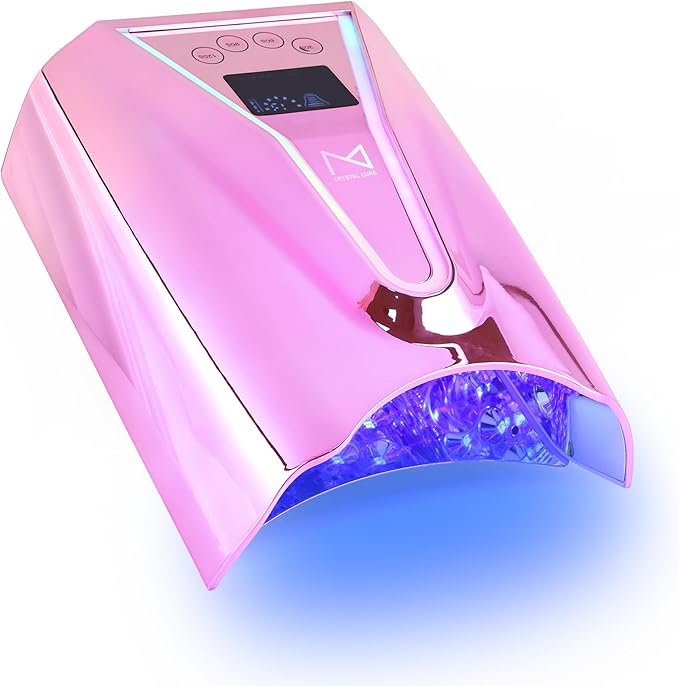 M - Crystal Cure 128W UV Nail Lamp - Fast Curing Nail Light with 45 Powerful 365nm+405nm LEDs - Cordless, Rechargeable, Auto Sensor - UV Light for Gel Nails for Manicures & Pedicures (Unicorn Purple)