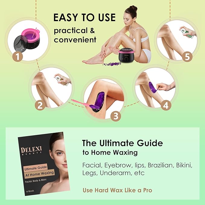 Premium Waxing Kit for Sensitive Skin – Painless Hard Wax Beads, Safe Wax Warmer, Pre/Post Care Spray, Salon-Grade Results at Home for Face, Bikini, Brazilian & Full Body