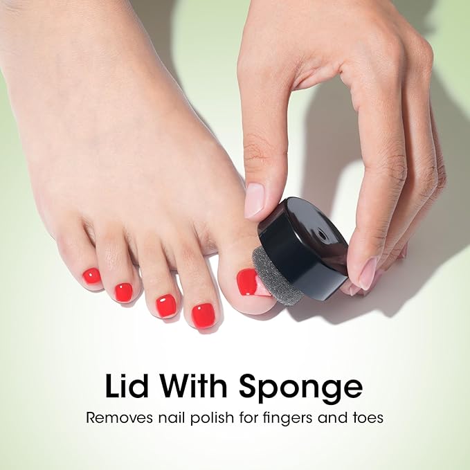 Gellen Nail Polish Remover, Dip Twist Sponge Nail Polish Remover Pot For Fingernail Toenail, Non-Acetone Fragrance Free, 5-9s Quick Removal, Jasmine Scent Non-drying Formula Shea Butter & Vitamin E