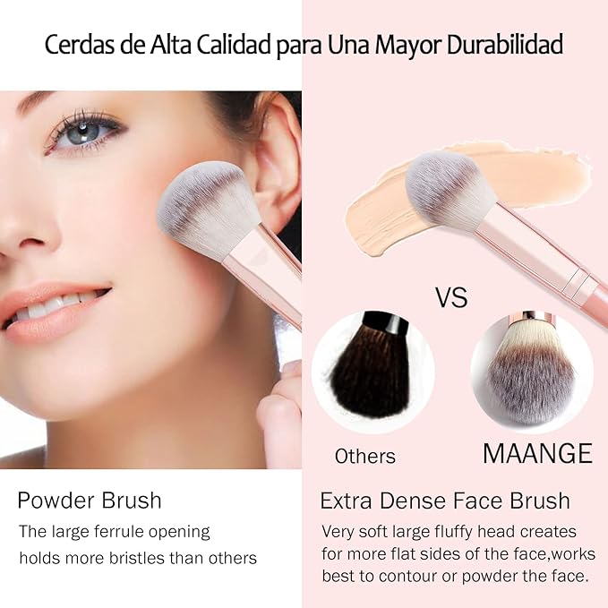 Makeup Brushes, MAANGE 20Pcs Makeup Brush Set Premium Synthetic Foundation Face Powder Blush Concealers Make Up Brushes Sets with Gift Box（Pink)