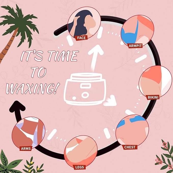 Ajoura Digital Wax Warmer, 10 minutes Quick-Heat Hair Removal Kit with Precision Temp. Control, Wax Heater including 30 Waxing Sticks & 2 Pairs of Gloves, Ideal Home & Salon Use for Whole Body