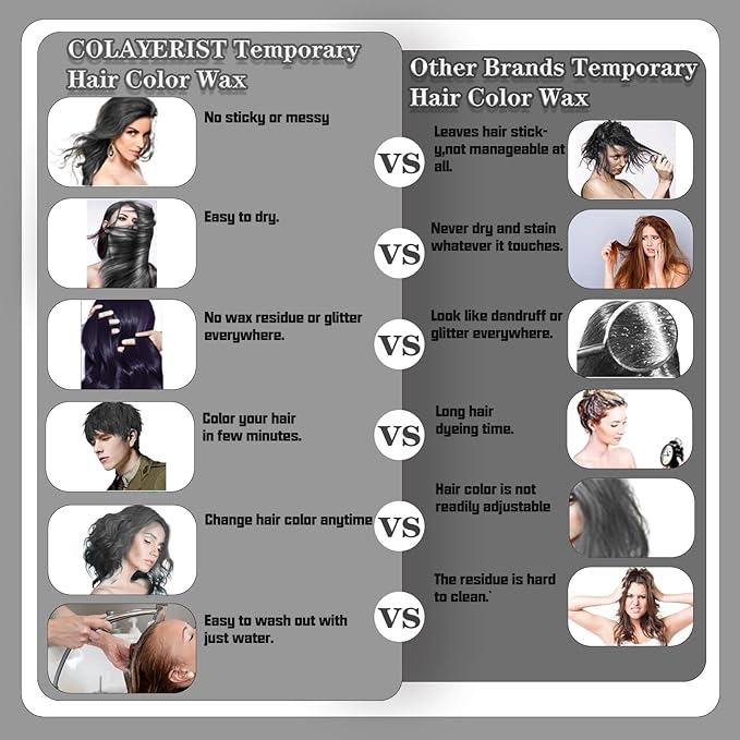 Silver Gray Hair Color Wax, Temporary Washable Hair Color Dye for Kids, Temporary Dye Wax Natural Hairstyle Cream Hair Pomades for Women & Men Party Cosplay Halloween