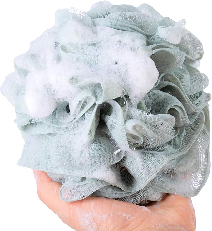 Bath Sponges, Shower Loofah for Body Exfoliation(3 pcs, Brown&Gray&Pink)