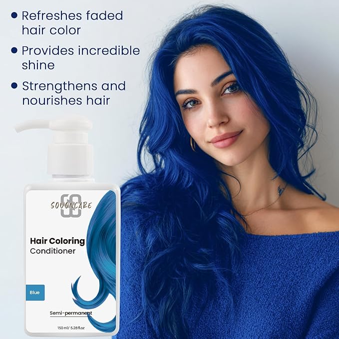 SOVONCARE Blue Hair Color Depositing Conditioner Mask 5.28 OZ, Cruelty-Free